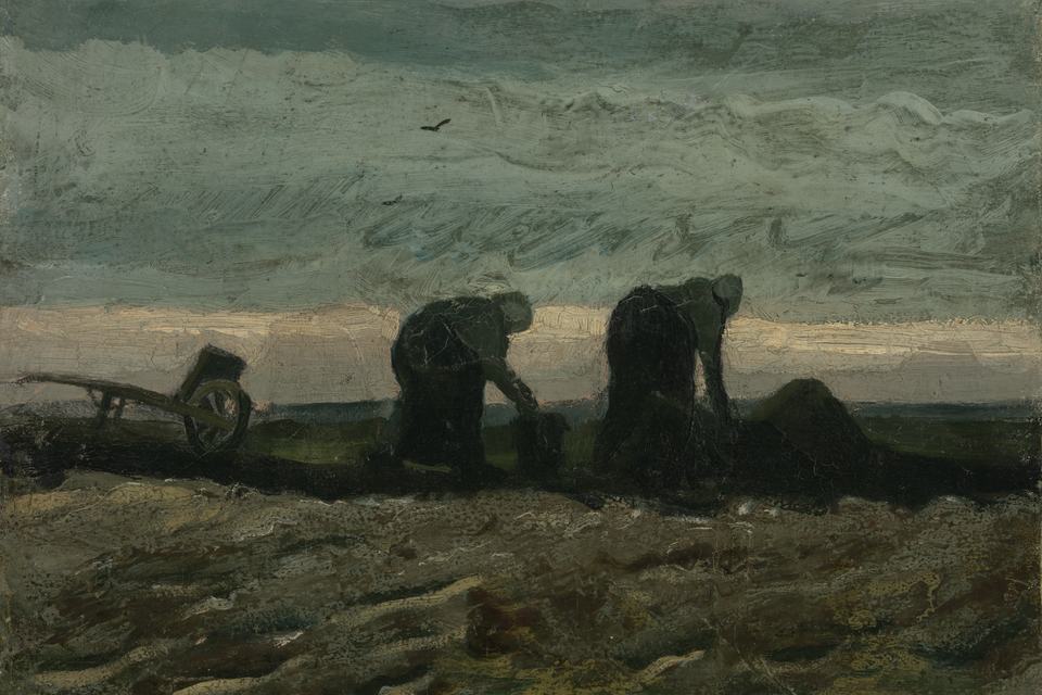 Het schilderij 'Twee vrouwen in het veen' van Vincent van Gogh