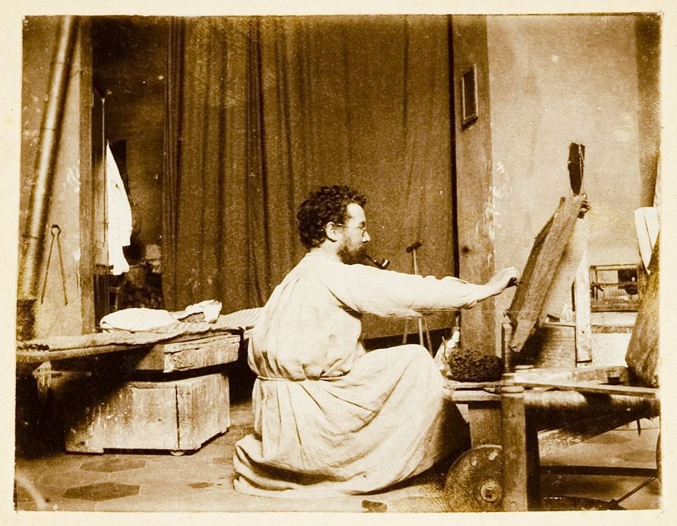 Pier Pander in zijn atelier in Rome
