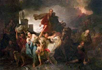 De vernietiging van Pompeï, schilderij van József Molnár uit 1876.