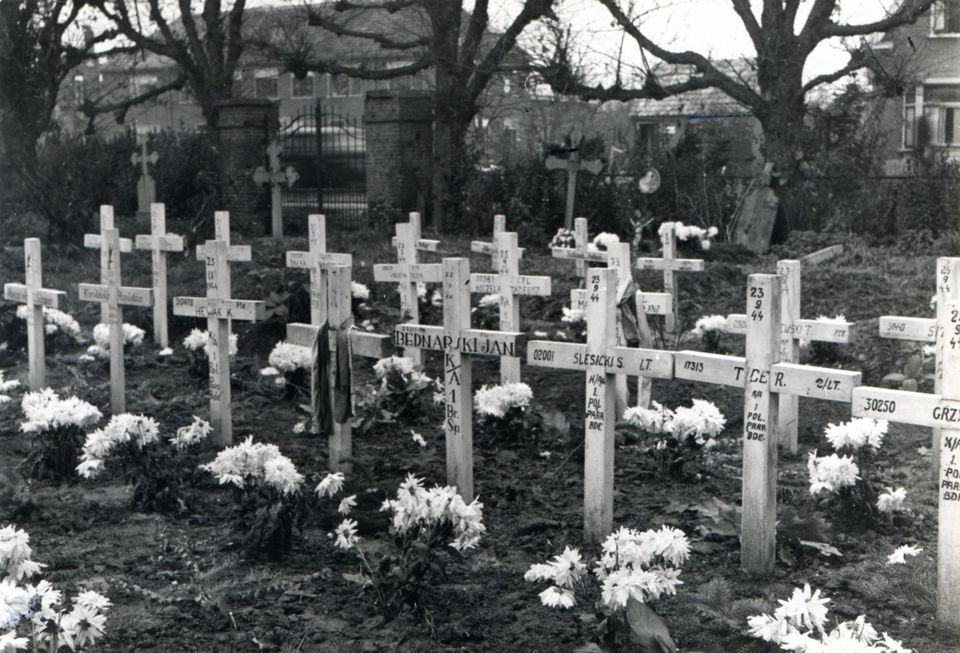 The Polish graves at the Catholic Church.
