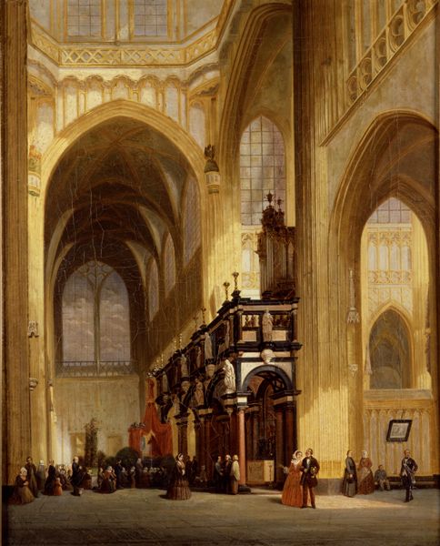 schilderij Jan Peeters 1857 oksaal vanuit zuidertransept Sint-Jan