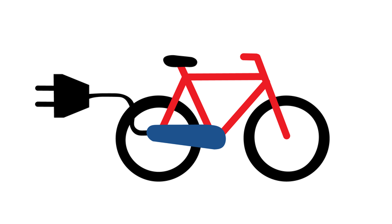 Cartoon E-bike oplaadpunt