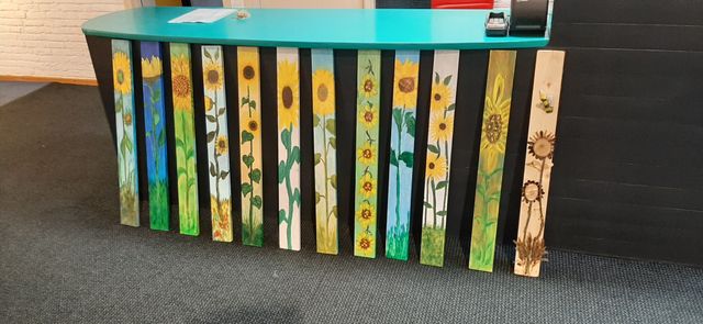 Panelen met zonnebloemen
