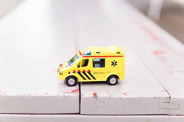 A toy emergency vehicle