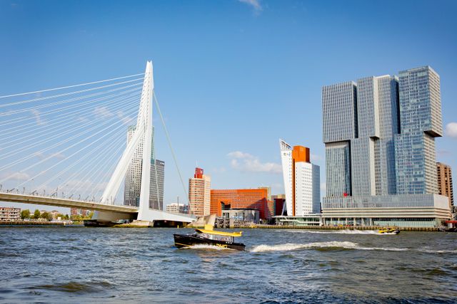 De skyline van Rotterdam.