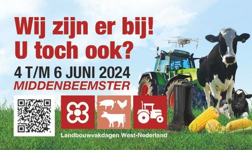 Poster evenement met koe en tractoren