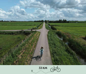 Fietsers tijdens de fietsroute "Toekomstbestendige boeren in Amsterdam Noord"