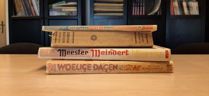 Boeken die besproken gaan worden in de lezing van Erik Mijnheer over kinderboeken over het Rampjaar 1672 en het ontzet van Coevorden.