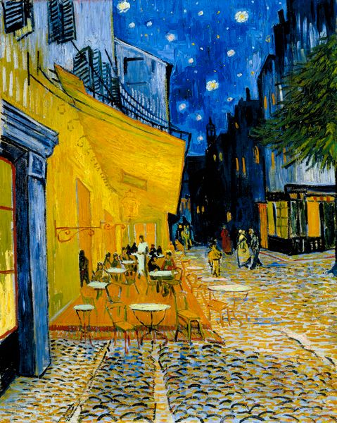 KM 108.565 Vincent van Gogh, Caféterras bij nacht (Place du Forum), circa 16 september 1888 / Terrace of a café at night (Place du Forum), circa 16 September 1888