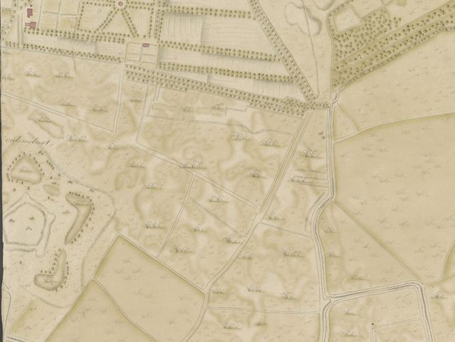 kaart uit 1760 landgoed De Pettelaar zonder labyrint