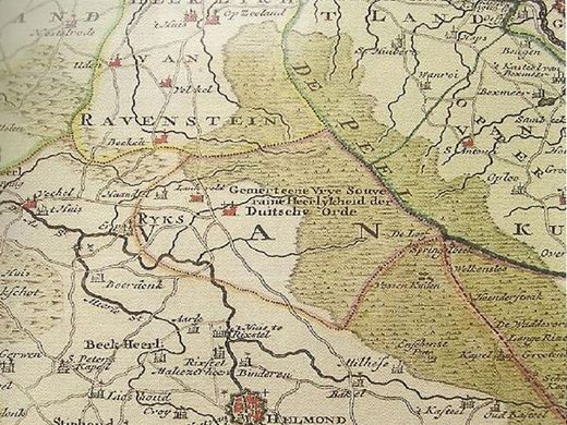 Kaart van Gemert uit 1739
