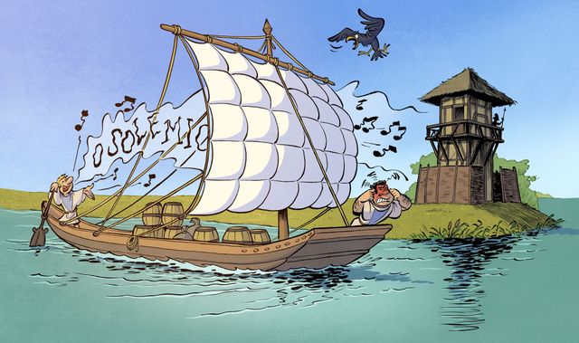 Illustratie / strip Romeinse boot