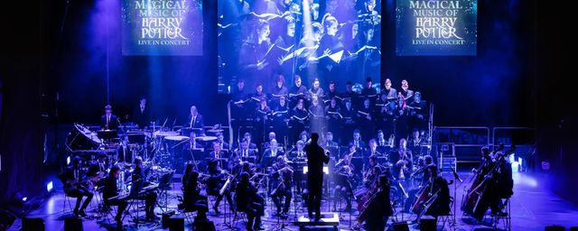 Een orkest speelt de muziek van de filmreeks Harry Potter.