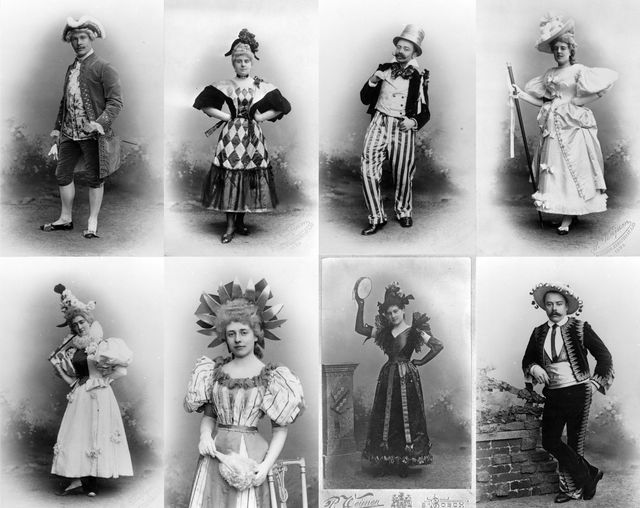 Vele gekostumeerde leden van Societeit Casino die op 13 februari 1896 het bal meemaakten lieten zich-vereeuwigen in het atelier Eduard van de Mortel president van de Oeteldonksche Club