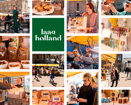 Collage met diverse beelden van de Laag Hollandse Makersmarkt