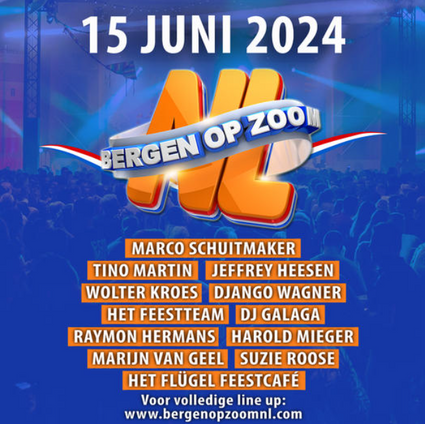 Deze zomer vier je groots en uitbundig aan de Boulevard! Kom mee feesten in de allergrootste kroeg van Bergen op Zoom samen met de allerbeste zangers van Nederland!