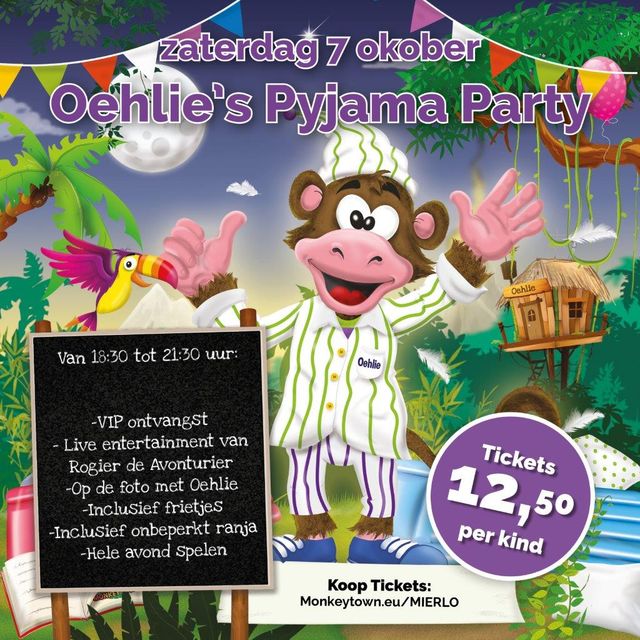 Pyjamaparty Monkey Town Mierlo