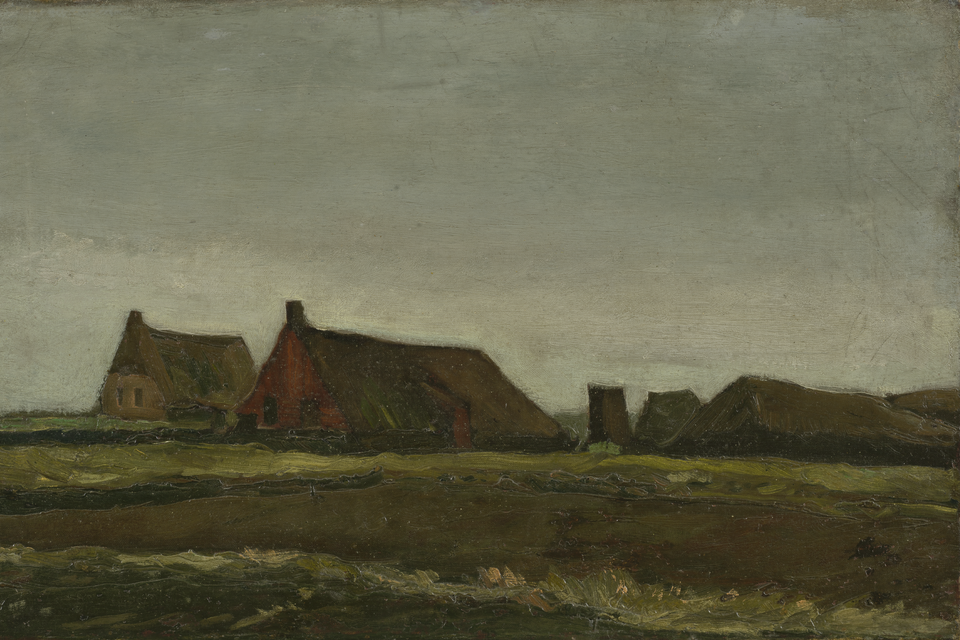 Het schilderij 'Hutten' van Vincent van Gogh