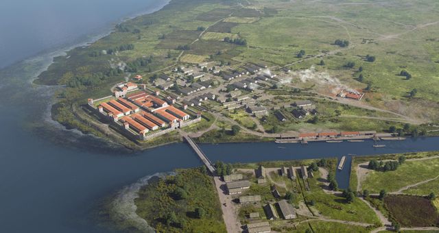 Impressie Fort Matilo aan de ingang van het Kanaal van Corbvlo