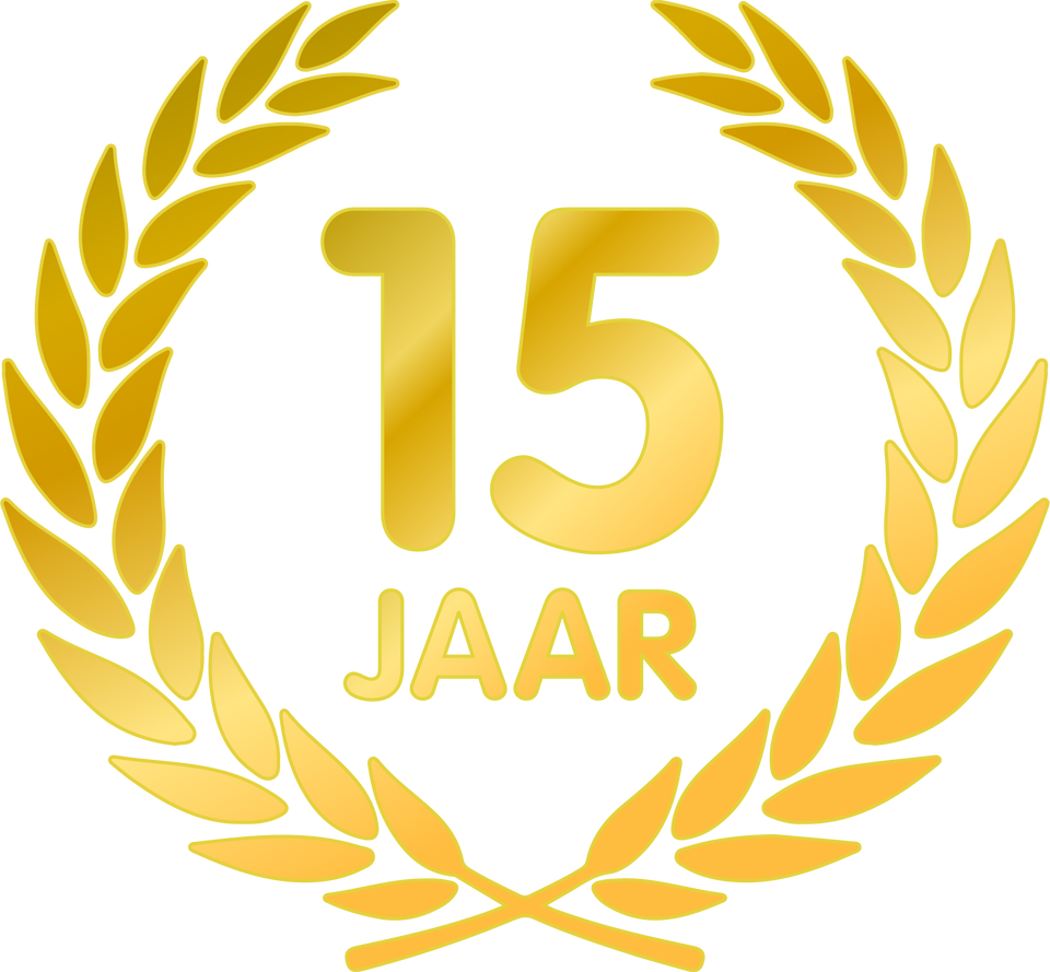 Logo 15 jarig jubileum Erfgoedlokaal Haren ons dorp