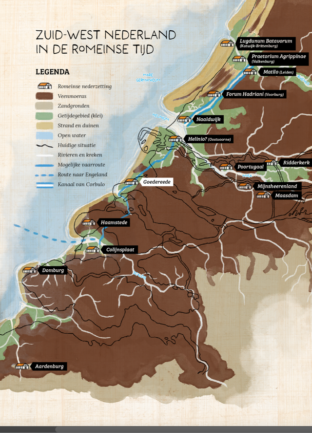 romeinen aan de kust kaart