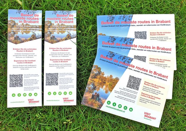Stickers en boekenleggers met QR-code Routes in Brabant