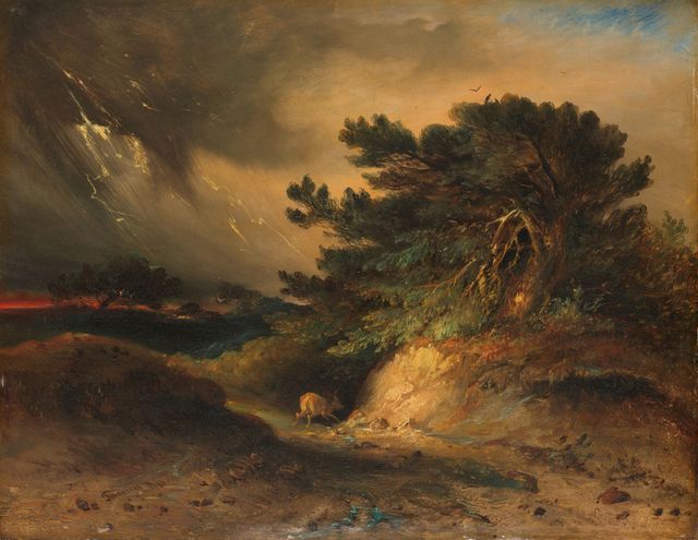 Johannes Tavenraat, Het onweer, 1843, olieverf op paneel, collectie Rijksmuseum