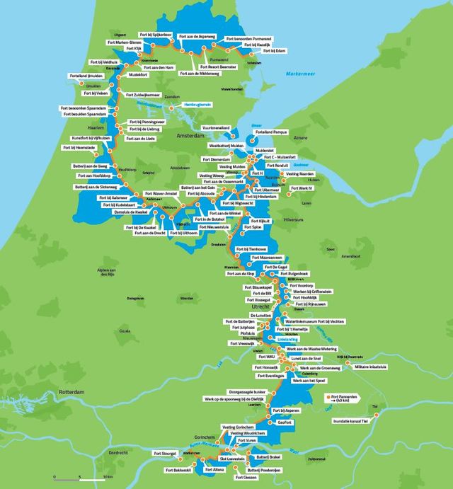 Kaart Hollands Waterlinies