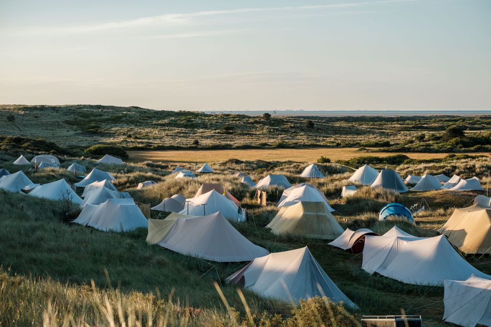 Tenten op camping Stortemelk Vlieland