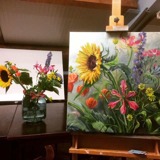 workshop bloemen schilderen Nicoline Heemskerk