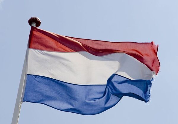 Dutch flag waving in the wind