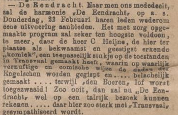 Aankondiging voor een show van Kees in het Dagblad van Noord-Brabant op 17 Februari 1900.