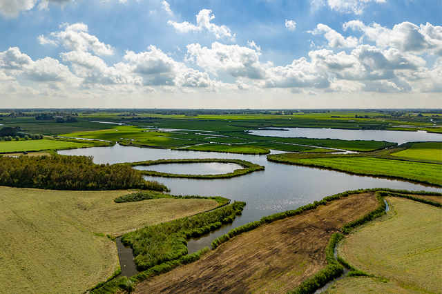 Een prachtige dronefoto van de Eilandspolder in het Land van Leeghwater (Noord-Holland).