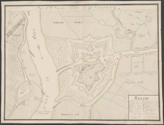Plattegrond van fort Crèvecoeur uit 1749