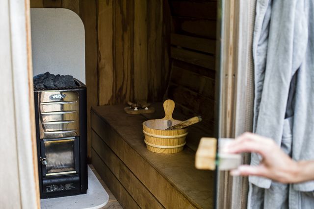 De sauna bij Vakantiehuis Bergvliet