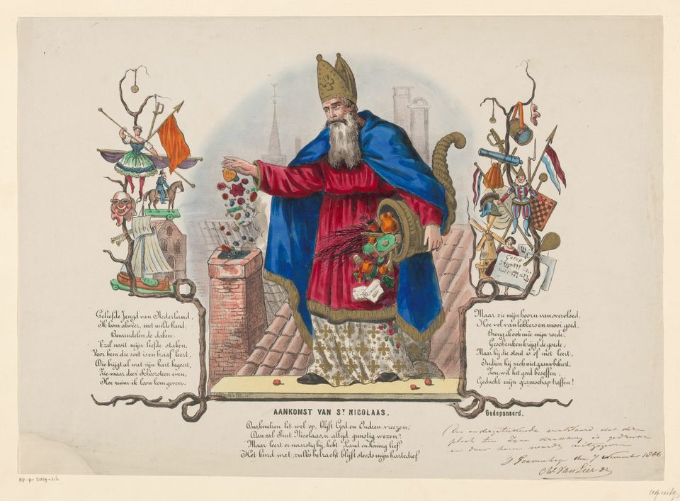 oud plaatje van Sinterklaas