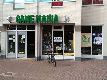 Buitenkant winkel van Game Mania