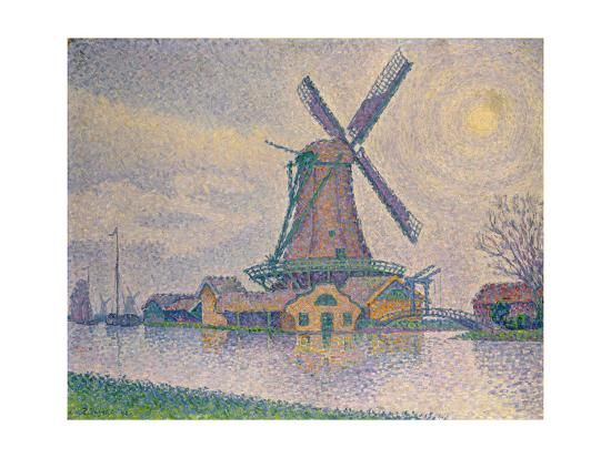 Schilderij van een molen door Paul Signac