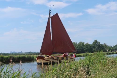An old-fashioned sailing boat on the Beemsterringvaart
