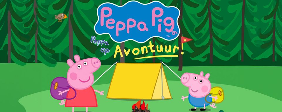 Peppa Pig op avontuur met rugzak en tent