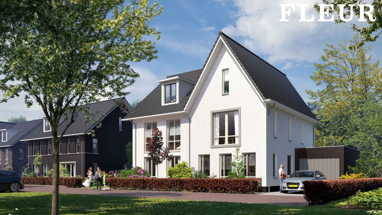 Nieuwbouw twee-onder-één-kap woning Hof van Fleur in de woonwijk “De Gilden” in Dronten.