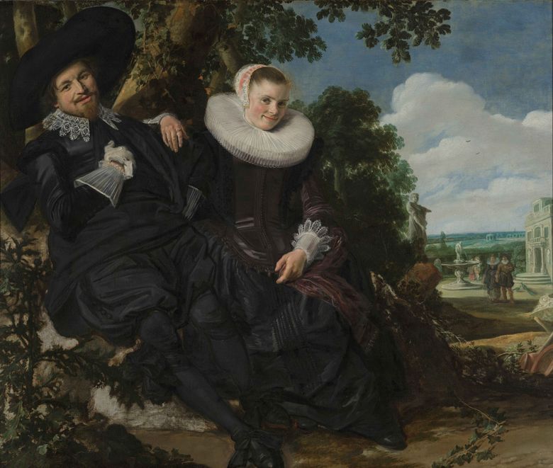 Het dubbelportret van Isaac Massa en Beatrix van der Laan, door Frans Hals (1622), dat vanaf 1 juli in het Hannemahuis te Harlingen hangt. Foto Rijksmuseum.