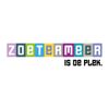Logo van Zoetermeer is de Plek. Het logo heeft bij elke letter van het woord 'Zoetermeer' een eigen kleur. De kleuren paars, blauw, geel en grijs komen in verschillende tinten terug in het logo.