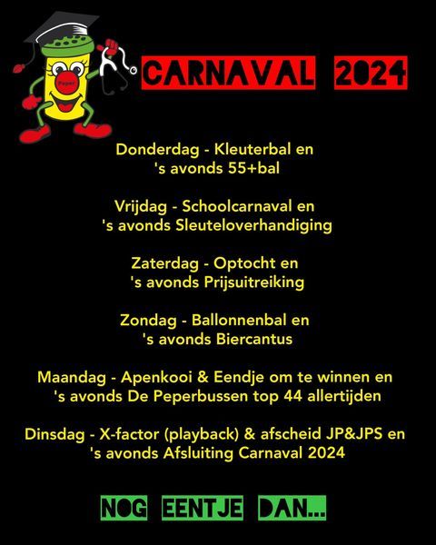 Programma Carnavalsvereniging De Peperbussen